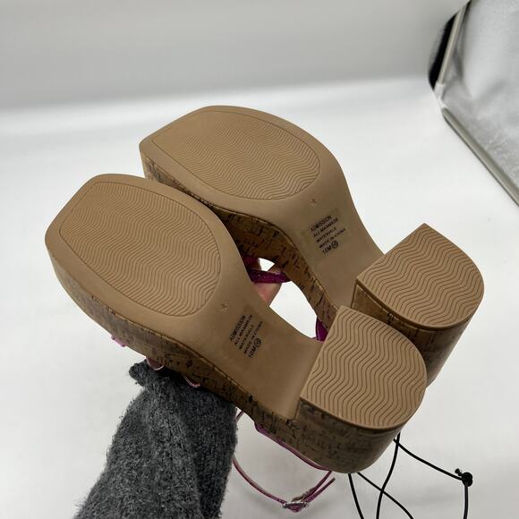 Pop Womens Admission Heeled Sandals Pink Fuschia Size 10M - Picture 6 of 10